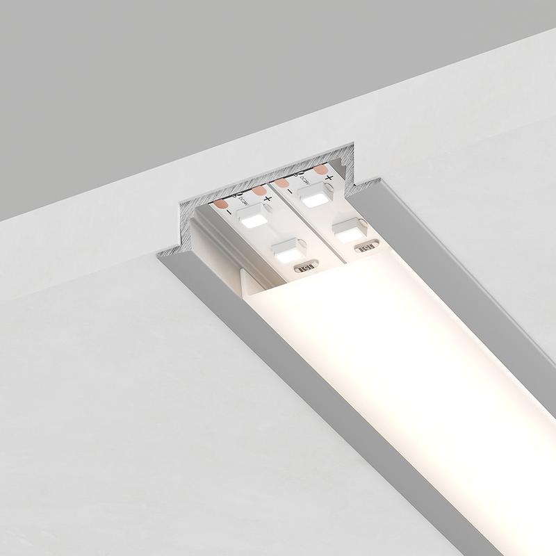 профиль алюминиевый cab252 31х6 встраиваемый широкий серебр. 2м ( в комплекте 2 заглушки) feron 10293 от BTSprom.by