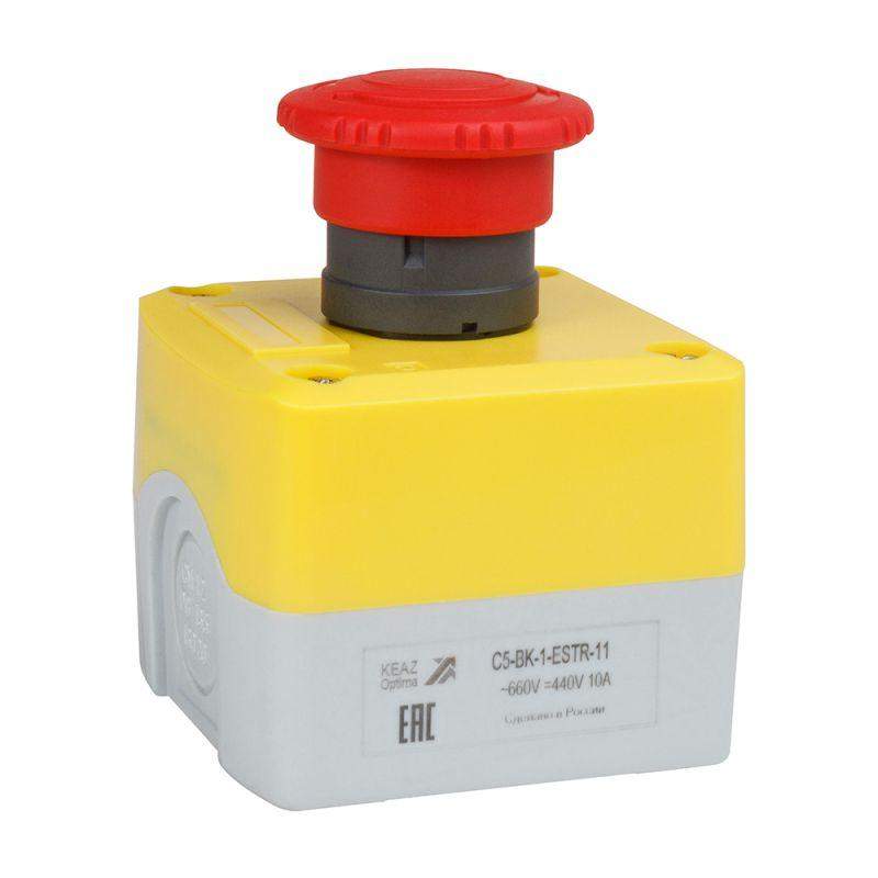 пост кнопочный optisignal d22 c5-bk-1-estr-11 1но+1нз авар. стоп. возврат поворотом xalk178e кэаз 338522 от BTSprom.by