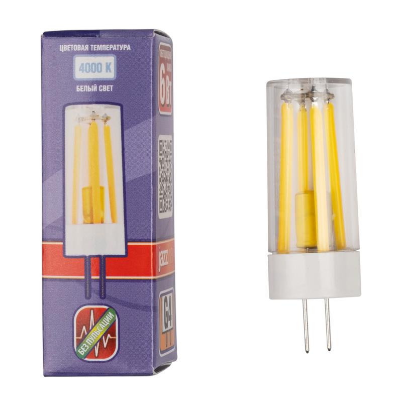 Лампа светодиодная филаментная PLED-G4 PRO 6Вт 4000К 480лм 230В d16.5х50мм без пульсации JazzWay 5062467 фото в каталоге от BTSprom.by