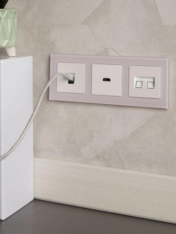  Розетка компьютерная двойн. СП RJ45 кат.6 BRITE РК11-2-БрЖ механизм жемчуж. IEK BR-K20-2-K36 фото в каталоге от BTSprom.by