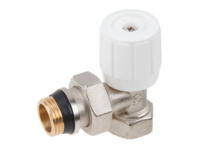 кран вентильный угловой 1/2" вн.-нар. для радиатора с ручкой, av engineering (подача) ave394012 от BTSprom.by