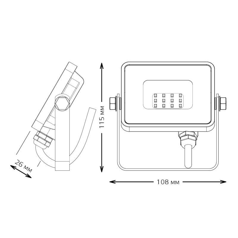 Прожектор светодиодный Qplus 10Вт 6500К IP65 1000лм 200-240В ДО черн. GAUSS 613511310 фото в каталоге от BTSprom.by
