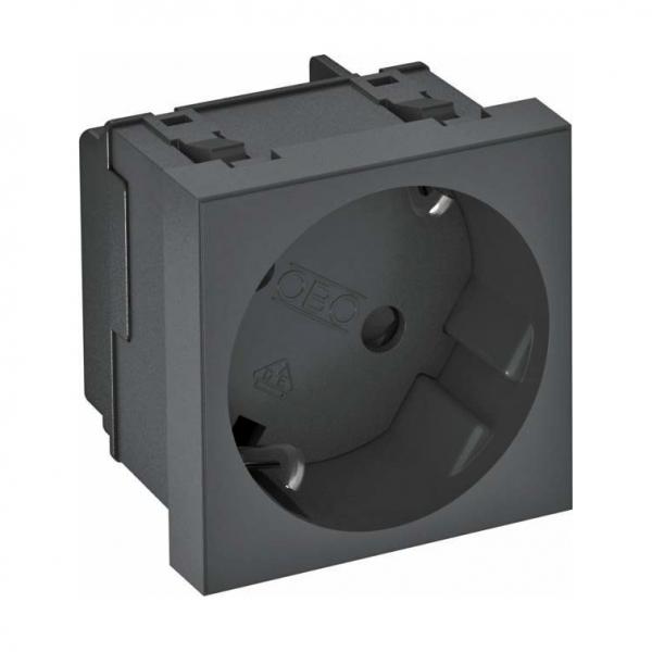 розетка 1-м 2к+3 под углом 33град. шторки 16а 250в (45х45мм - 1 модуль modul45) черн. obo 6120081 от BTSprom.by