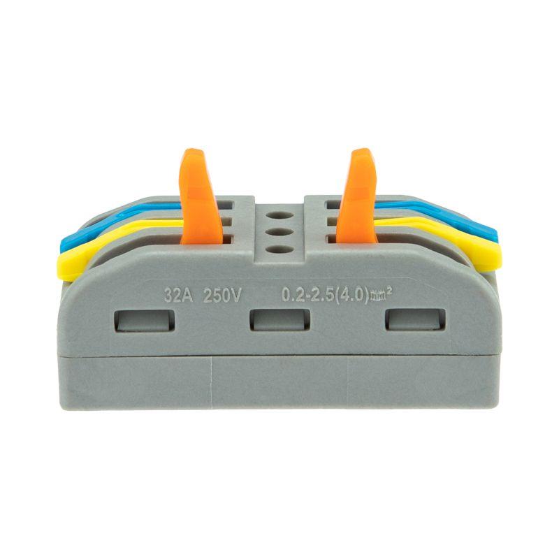  Клемма строительно-монтажная СМК проходная 222-423 3п 0.08-4кв.мм сер. (уп.25шт) Rexant 07-6263-3 фото в каталоге от BTSprom.by