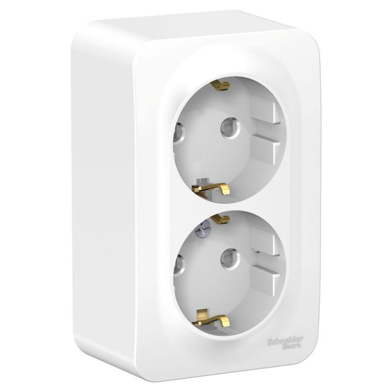 розетка 2-м оп blanca 16а ip20 250в с заземл. защ. шторки с металлич. пластиной бел. se blnra011221 от BTSprom.by