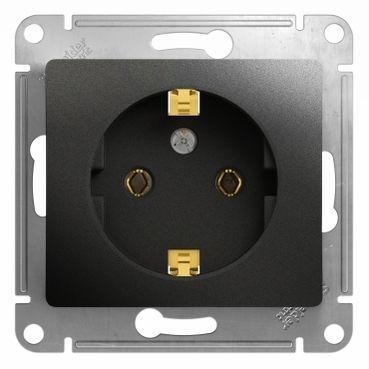 розетка 1-м сп 1мод. glossa 16а ip20 с заземл. механизм антрацит se gsl000743 от BTSprom.by
