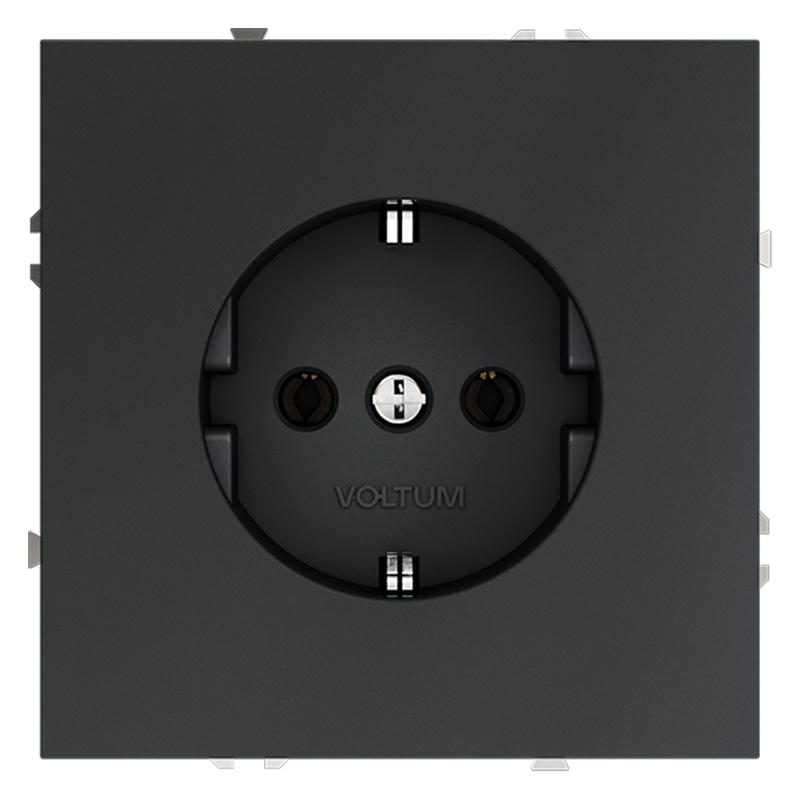 розетка 1-м сп s70 16а с заземл. механизм графит voltum vls040107 от BTSprom.by