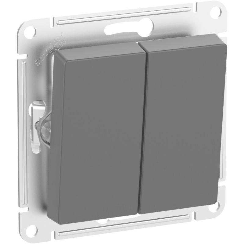  Выключатель 2-кл. Atlasdesign Aqua IP44 (сх. 5) 10AX механизм карбон SE ATN441051 фото в каталоге от BTSprom.by