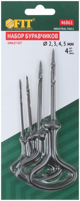  Буравчик набор 4шт (2; 3; 4; 5мм) FIT 46861 фото в каталоге от BTSprom.by