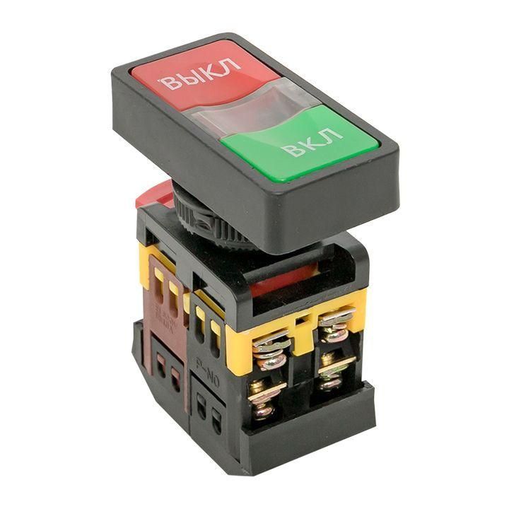 кнопка as-22n "пуск-стоп" прямоугольная 220в no+nc ekf pbn-as-rec от BTSprom.by