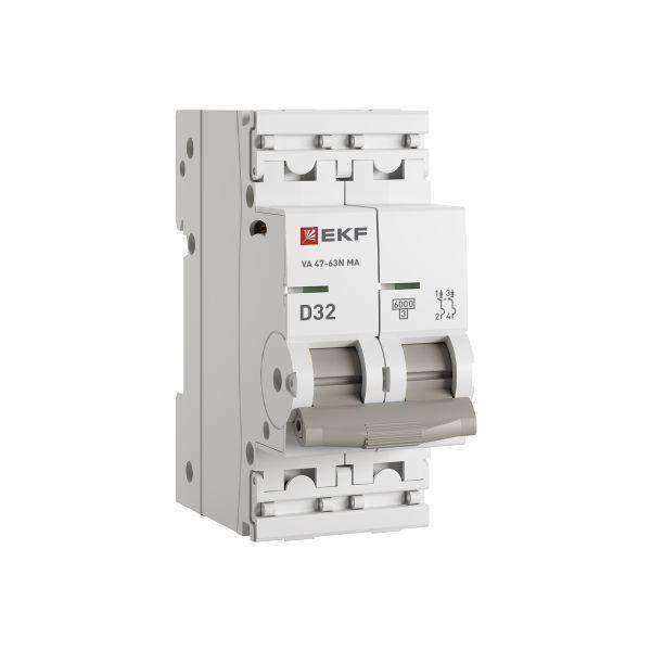 выключатель автоматический 2п d 32а 6ка ва 47-63n ma без теплового расцеп. proxima ekf m63ma6232d от BTSprom.by