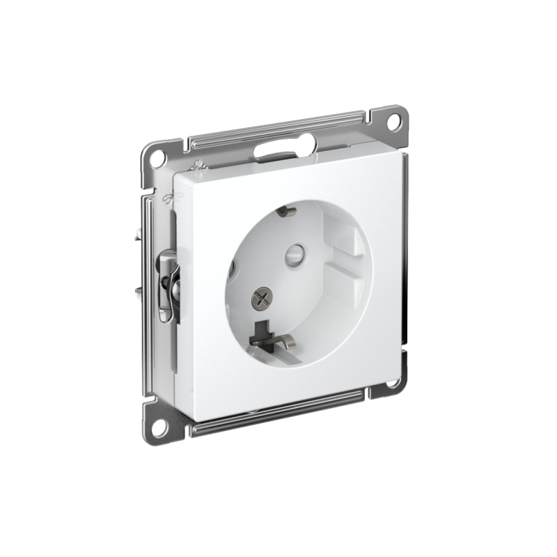 розетка 1-м сп atlasdesign 16а ip20 с заземл. защ. шторки механизм бел. se atn000145 от BTSprom.by