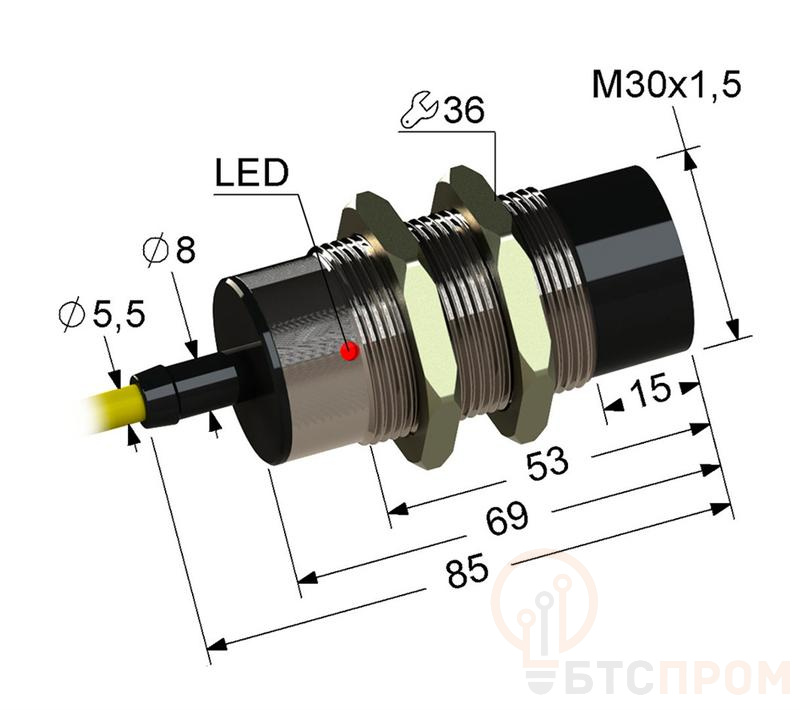 Выключатель бесконтактный PS2-30M85-15N84-Z (ВБ2.30М.85.15.8.2.Z ВБ2.30М.85.15.8.4.Z) МЕГА-К A8010-79689391 фото в каталоге от BTSprom.by  Выключатель бесконтактный PS2-30M85-15N84-Z (ВБ2.30М.85.15.8.2.Z ВБ2.30М.85.15.8.4.Z) МЕГА-К A8010-79689391 фото в каталоге от BTSprom.by