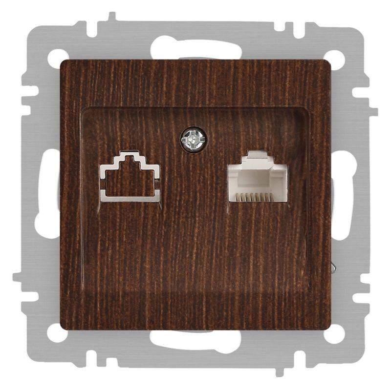 розетка компьютерная 1-м сп accent 6-303-10 rj45 ip20 венге intro б0063643 от BTSprom.by