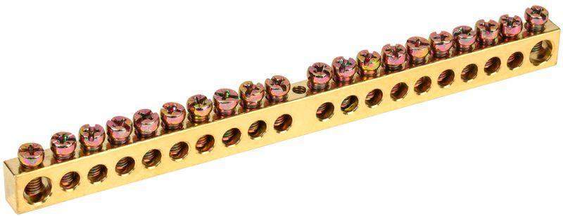 шина pen "земля-ноль" 8х12мм 20/1 (20групп/крепеж по центру) iek ynn20-20-100 от BTSprom.by