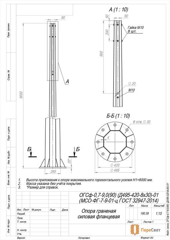 опора огсф-0.7-9.0(90) (д495-420-8х30)-01-ц пересвет 00-009672 от BTSprom.by