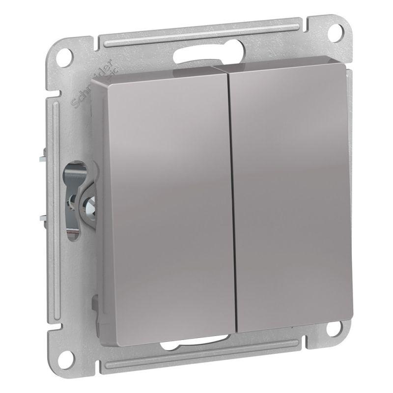 выключатель 2-кл. atlasdesign aqua ip44 (сх. 5) 10ax механизм алюм. se atn440351 от BTSprom.by