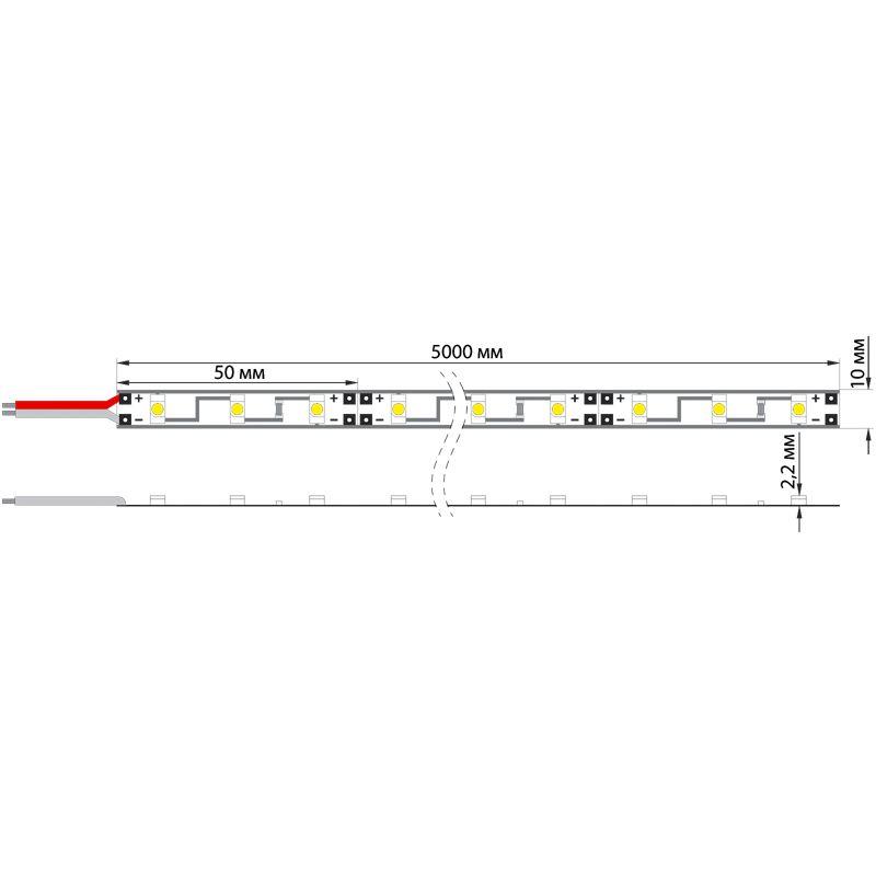 лента светодиодная smd3528 4.8вт/м 60led/м 12в ip65 зел. (уп.5м) lamper 141-354 от BTSprom.by