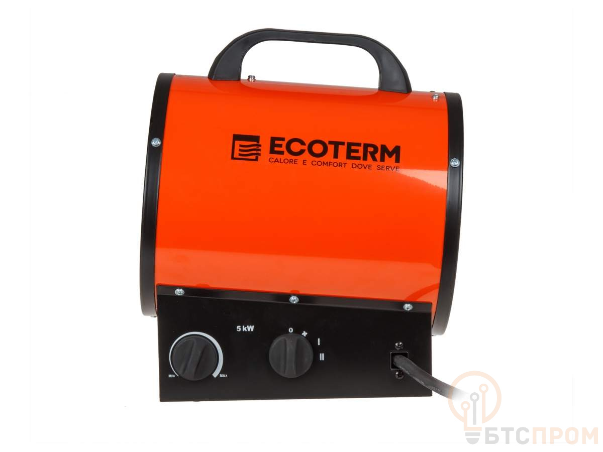  Нагреватель воздуха электр. Ecoterm EHR-05/3E (пушка, 5 кВт, 380 В, термостат) фото в каталоге от BTSprom.by