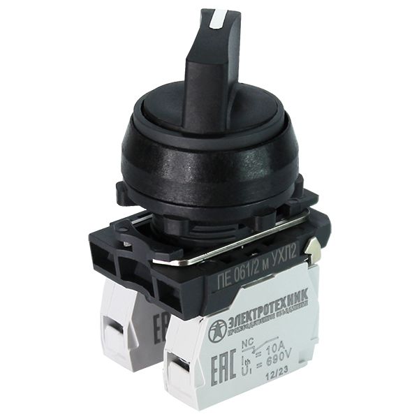 переключатель упр. пе-061 исп. 2 1з+1р 10а 660в рукоятка на 2 положения -45град. +45град. ip54 электротехник et514787 от BTSprom.by