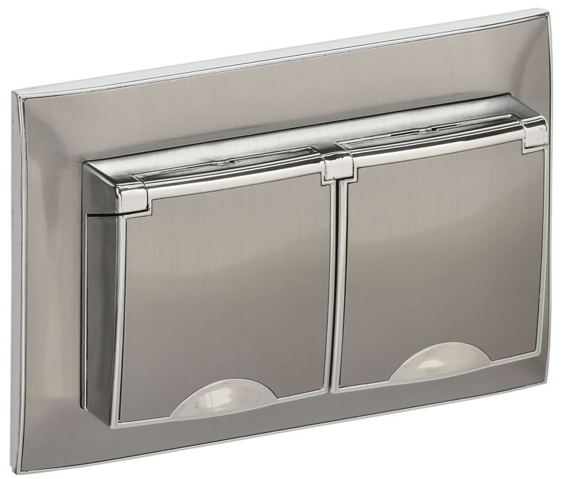 розетка 2-м skandy 16а ip44 с крышкой в сборе sk-r12n никель iek sk-r26-16-44-k50-f от BTSprom.by