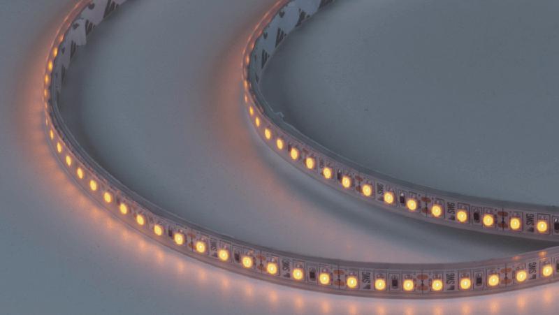 лента светодиодная стандарт 3528 120led/м 9.6вт/м желт. 12в ip66 со скотчем 3м (уп.5м) swg standard 00-00014786 от BTSprom.by