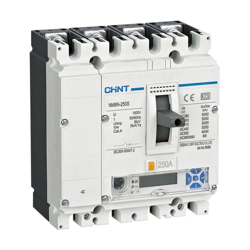 выключатель автоматический 4п 160а 50ка nm8n-250s em с электр. расцеп. lcd (r) chint 271389 от BTSprom.by