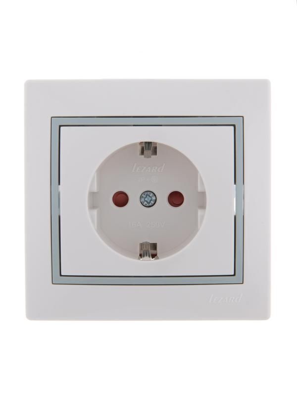 розетка 1-м сп mira 16а ip20 с заземл. защ. шторки с сер. вставкой керамика бел. lezard 701-0215-124 от BTSprom.by розетка 1-м сп mira 16а ip20 с заземл. защ. шторки с сер. вставкой керамика бел. lezard 701-0215-124 от BTSprom.by