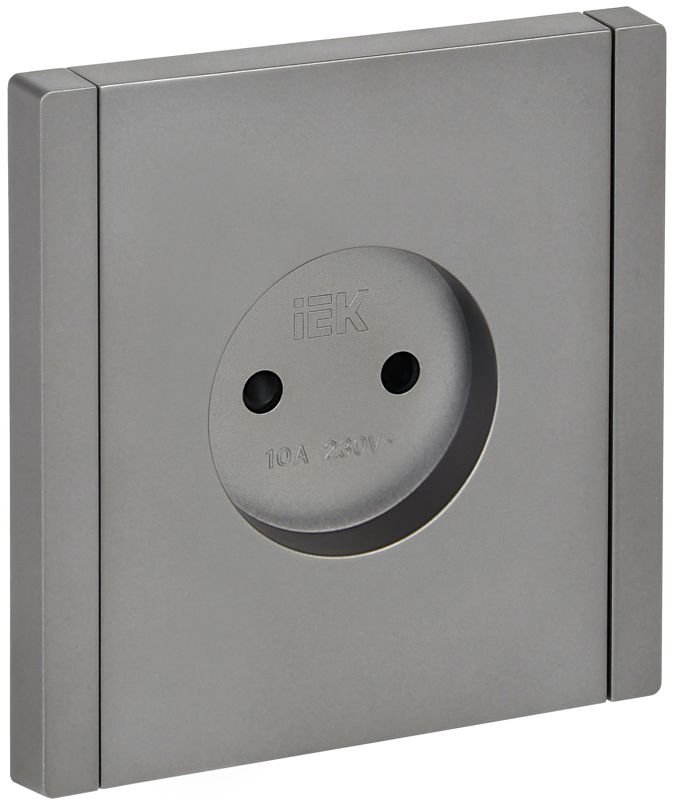 розетка 1-м сп forte&piano fp517 10а без заземл. защ. шторки винт. крепл. сталь iek fp-r13-10-k46 от BTSprom.by