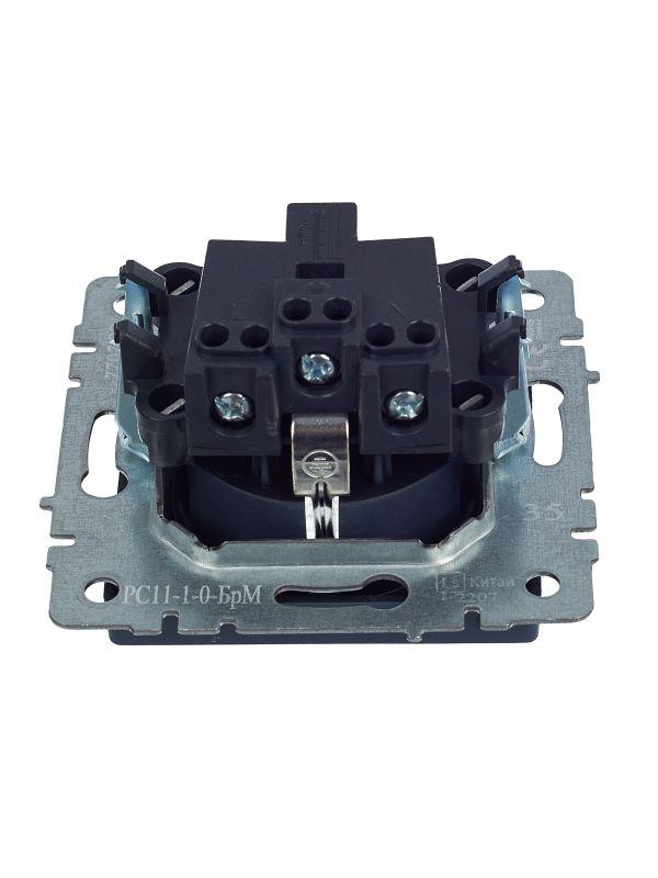  Розетка 1-м СП BRITE РС11-1-0-БрМ 16А с заземл. без защ. шторки механизм маренго IEK BR-R11-16-K35 фото в каталоге от BTSprom.by