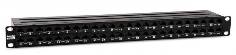 патч-панель pphd-19-48-8p8c-c6a-110d высокой плотн. 19дюйм 1u 48 портов rj45 кат.6a dual idc hyperline 225401 от BTSprom.by
