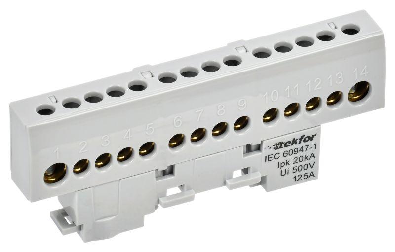 шина l "фаза" изол. на универс. держ. 8х12-10-ср tekfor iek tf-nn20-10-kl-k03 от BTSprom.by