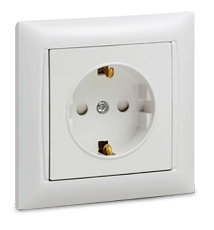 розетка 1-м valenzo защ. шторки с заземл. 6028x бел. asd / in home 4690612006369 от BTSprom.by