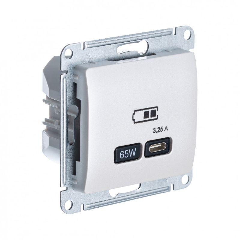 розетка usb glossa тип c 65вт qc pd высокоскор. зу механизм перл. se gsl000627 от BTSprom.by