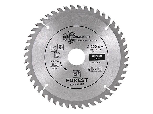 диск пильный 200х32/30 мм 48 зуб. trio-diamond fll830 от BTSprom.by