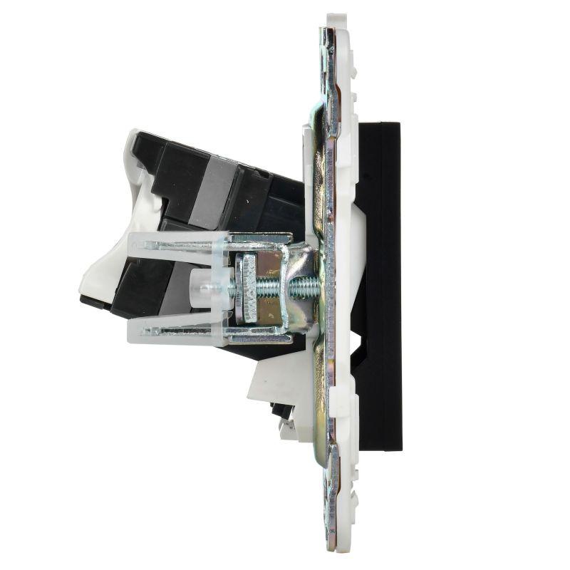  Розетка компьютерная двойн. RJ45 кат.5E SKANDY SK-K03Bl черн. IEK SK-K20-1-K02 фото в каталоге от BTSprom.by