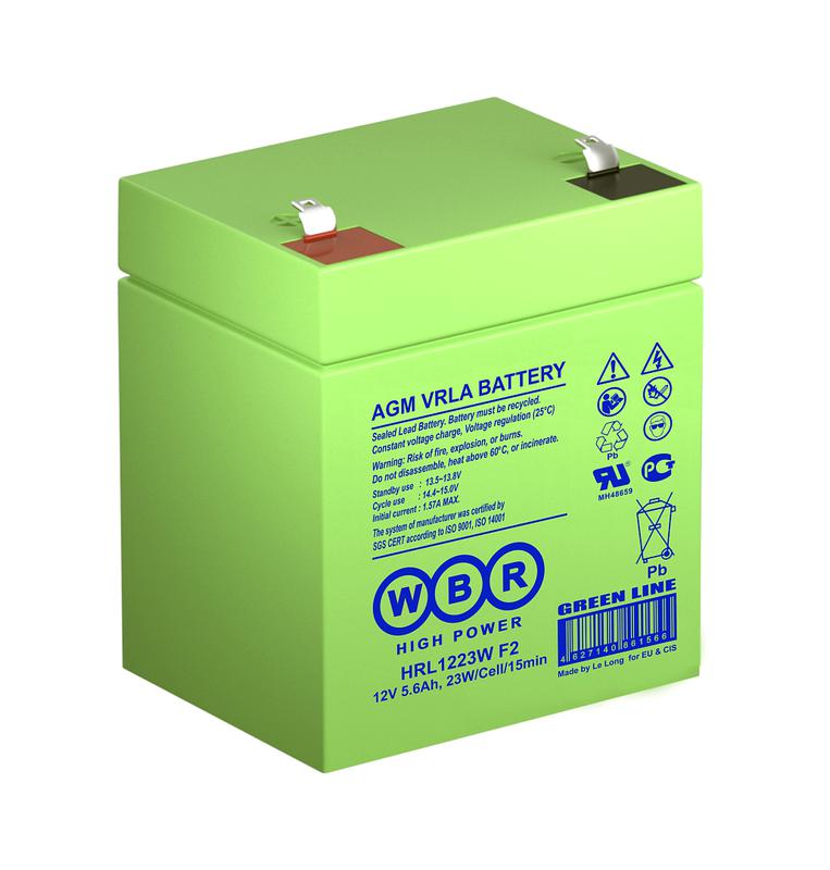  Аккумулятор 12В 5.6А.ч WBR HRL1223W F2 WBR фото в каталоге от BTSprom.by