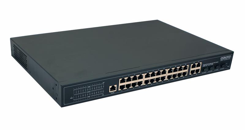 коммутатор управляемый l2+ poe sw-8244/l(400вт) gigabit ethernet на 24 rj45 poe + 4хge combo uplink порта osnovo 13258 от BTSprom.by