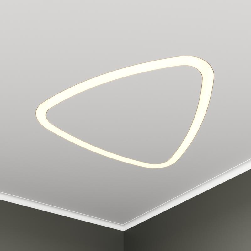 светильник светодиодный rve-lbx-hole-litus-446-vg 26вт 4000к 446х426х80мм s50мм треугольник рело закругл. с отверст. встраив. под шпаклевку бел. rvelektro rve00003620 от BTSprom.by