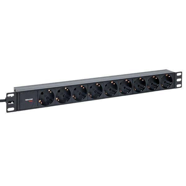 блок pdu teracom pro 19дюйм 1u 10а/250в 9 роз. schuko шнур 2м 3х1.5кв.мм вилка c14 корпус алюм. черн. ekf trp-hpd-10a-9sh-2mc14 от BTSprom.by