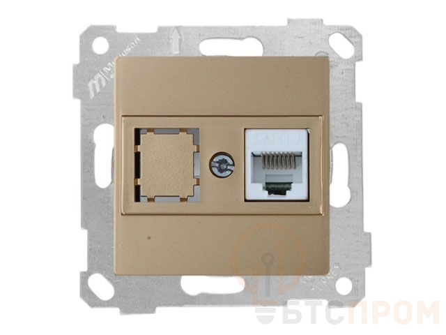 Розетка компьютерная 1xRJ45 (Cat5e, скрытая, без рамки) золото, RITA, MUTLUSAN 2200 136 0180 фото в каталоге от BTSprom.by  Розетка компьютерная 1xRJ45 (Cat5e, скрытая, без рамки) золото, RITA, MUTLUSAN 2200 136 0180 фото в каталоге от BTSprom.by