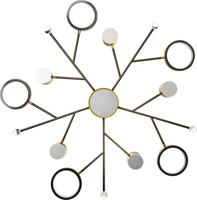  Люстра потолочная светодиодная диммируемая NOTTE с ДУ 3 режима проекция звездное небо 1170х330 100Вт 2700К/4200К/6400К 34кв.м черн./зол. Ritter 51596 2 фото в каталоге от BTSprom.by