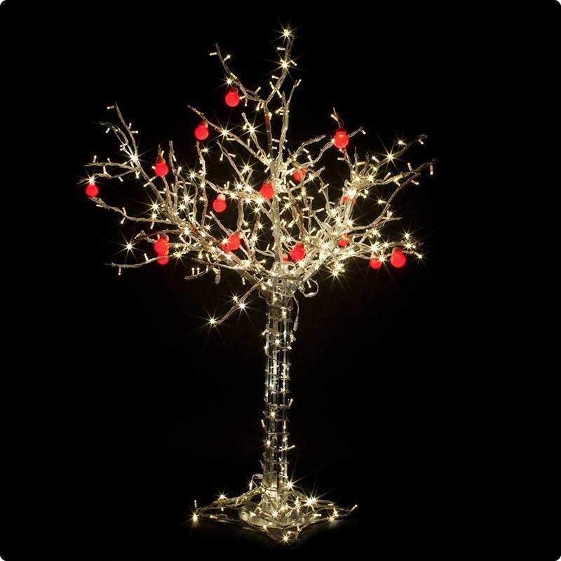 светодиодное дерево "яблоня", высота 1.2м, 8 красных яблок, теплый белый светодиоды, ip 54, понижающий трансформатор в комплекте, neon-night от BTSprom.by