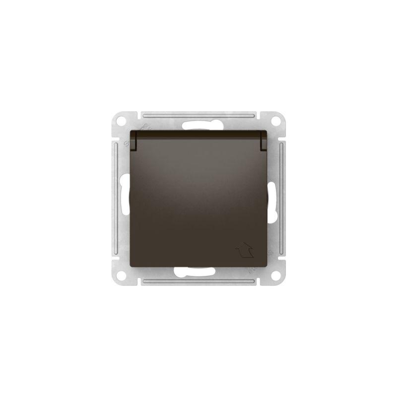  Розетка AtlasDesign 16А IP20 с заземл. защ. шторки с крышкой быстрозажим. клем. механизм мокко SE ATN000646S фото в каталоге от BTSprom.by