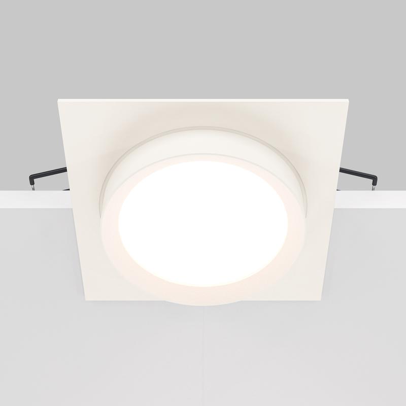  Светильник Hoop 1х12Вт GX53 IP20 110х110мм D95мм встраив. Maytoni DL086-GX53-SQ-W фото в каталоге от BTSprom.by