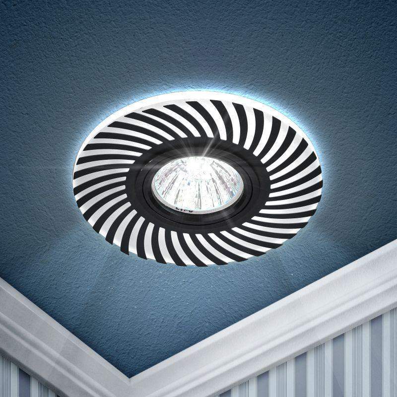 светильник dk ld32 bk /1 mr16 220в max 11вт декор. со светодиодной подсветкой черн. эра б0046908 от BTSprom.by