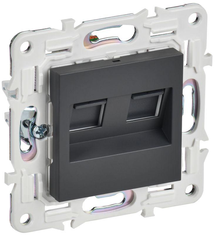 розетка компьютерная двойн. rj45 кат.6 skandy sk-k04t титан iek sk-k20-2-k48 от BTSprom.by