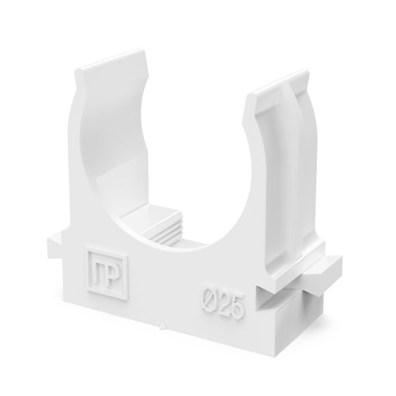держатель для труб (клипса) d25мм для прямого монтажа бел. в п/э (уп.100шт) промрукав pr13.02563 от BTSprom.by