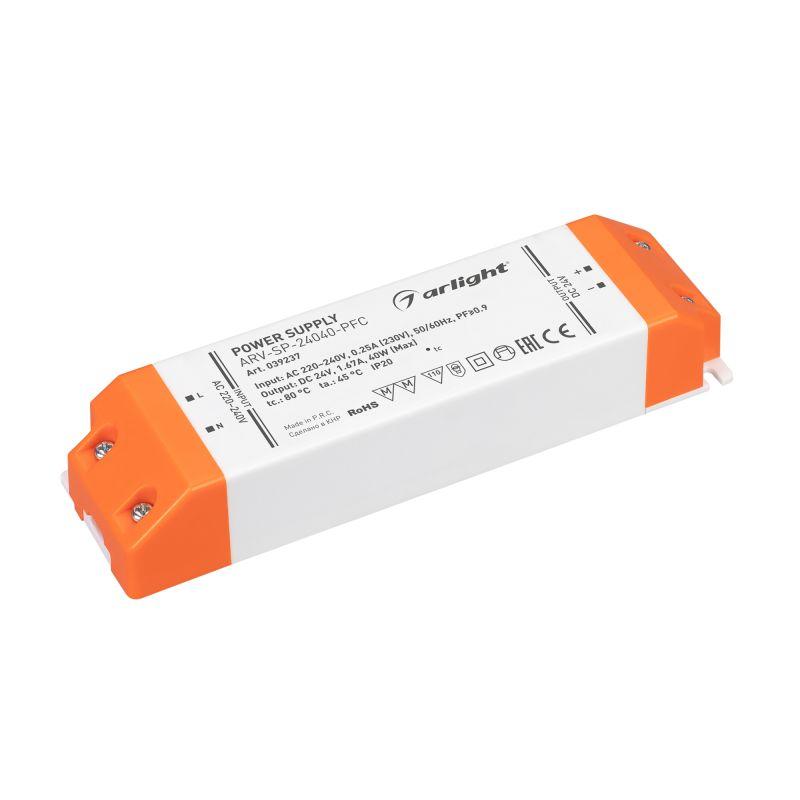 блок питания arv-sp-24040-pfc (24в 1.67а 40вт) (ip20 пластик) arlight 039237 от BTSprom.by