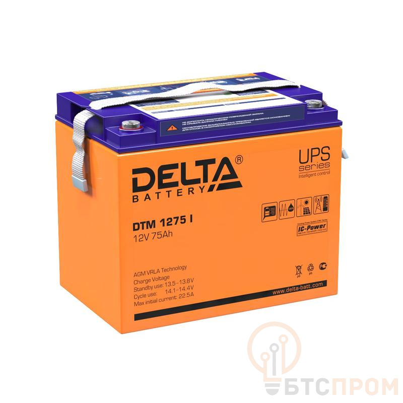  Аккумулятор UPS 12В 75А.ч Delta DTM 1275 I фото в каталоге от BTSprom.by